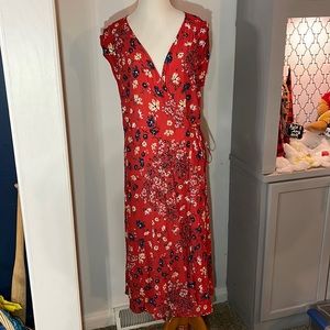 H&M size 12 wrap floral short sleeve dress